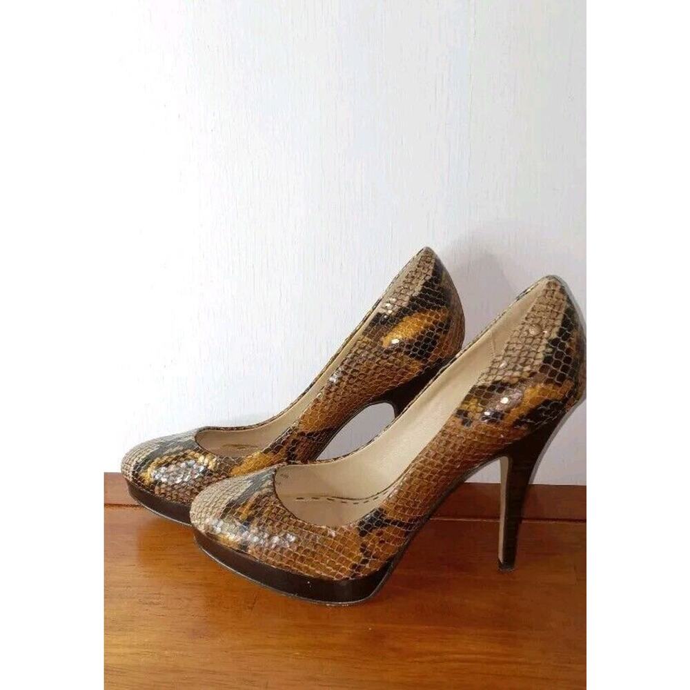 Coach Buffy High Heel Pump Brown Snake /python Shoes Womens Size 6.5B‎
